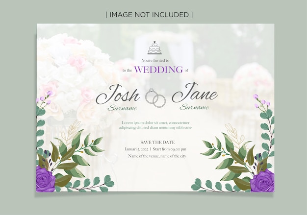 Floral wedding invitation card