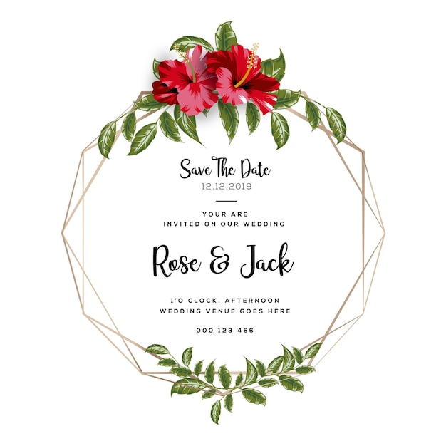 Floral wedding invitation card