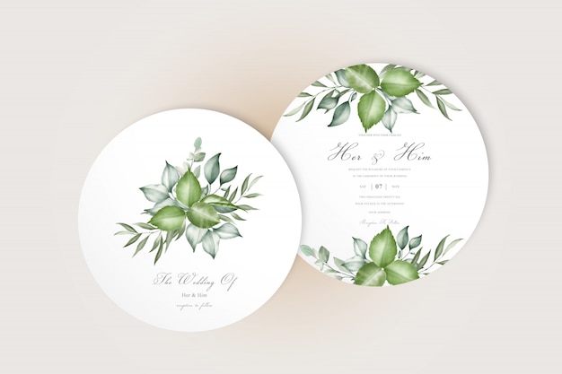 Floral wedding invitation cards template