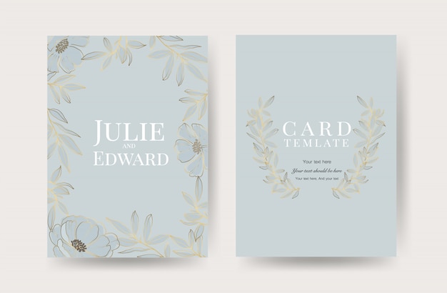 Floral Wedding Invitation Cards Template