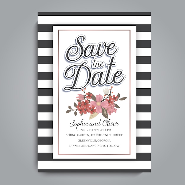 Floral wedding invitation design