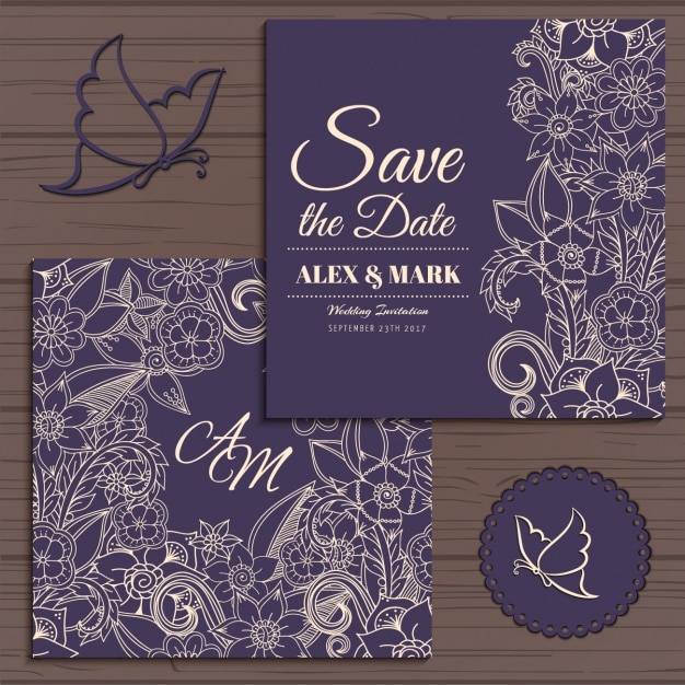 Floral wedding invitation design