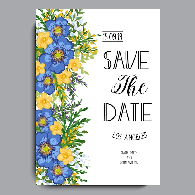 Floral wedding invitation design