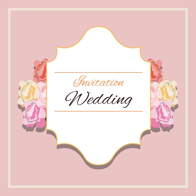 Vector floral wedding invitation design