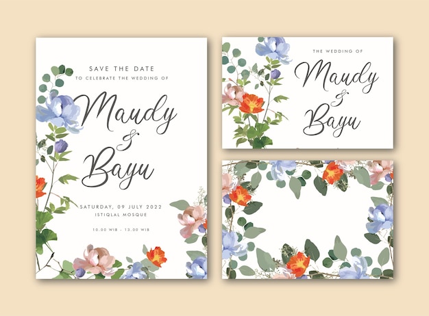 Floral wedding invitation design