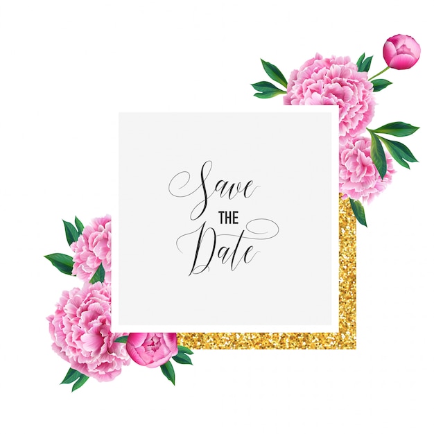 Floral Wedding Invitation Save the Date Card