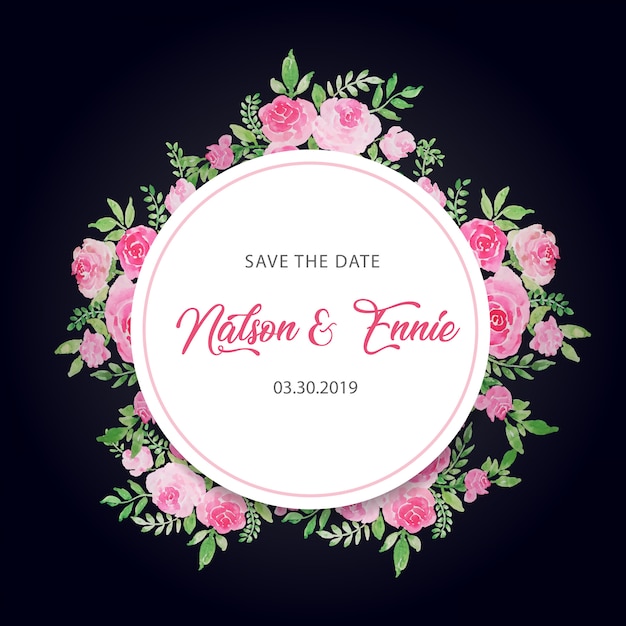 Floral wedding invitation save the date