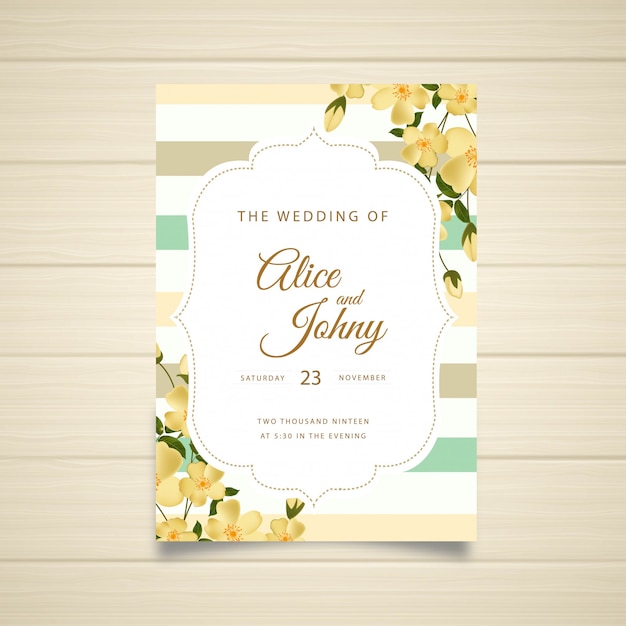 Vector floral wedding invitation  template