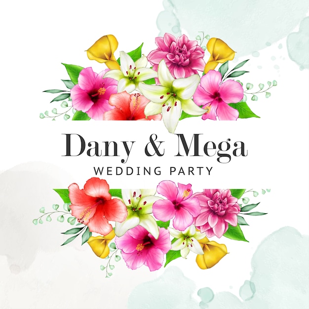 Floral wedding invitation template