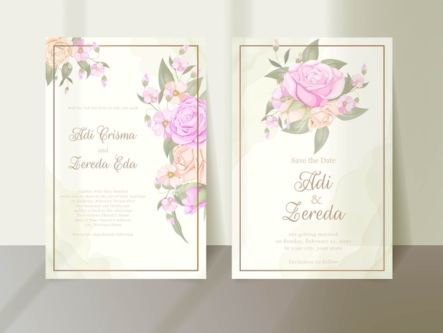 꽃 결혼식 초대장 서식 파일
