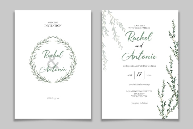 Floral wedding invitation template