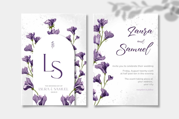 Floral wedding invitation template