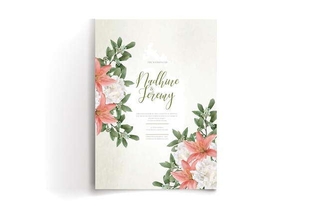 floral wedding invitation template