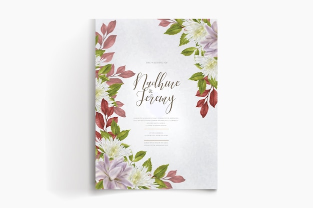 floral wedding invitation template