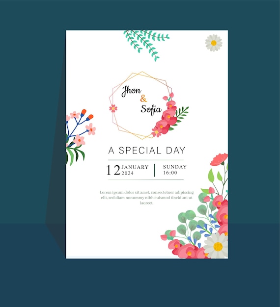 floral wedding invitation template