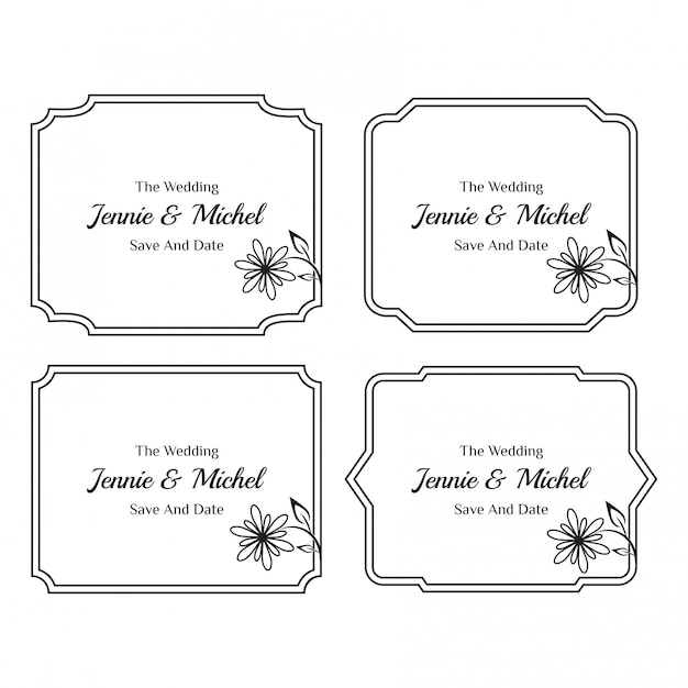 Floral wedding invitation templates collection