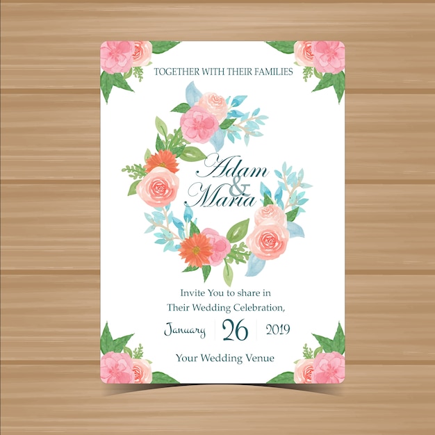 Floral Wedding Invitation with beautiful Flower