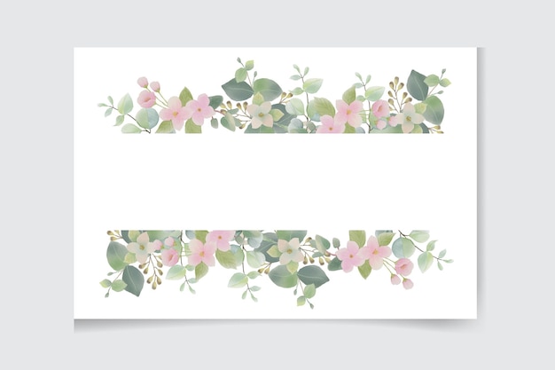 floral wedding invitation with lovely flowers