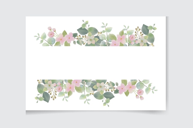 Floral wedding invitation with lovely flowers