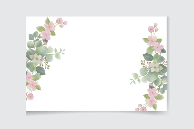 Floral wedding invitation with lovely flowers