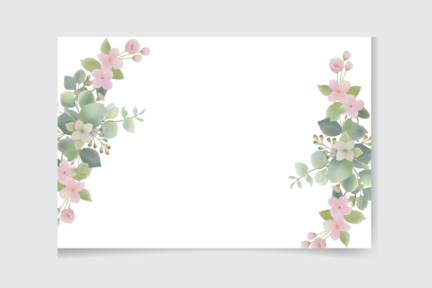 floral wedding invitation with lovely flowers