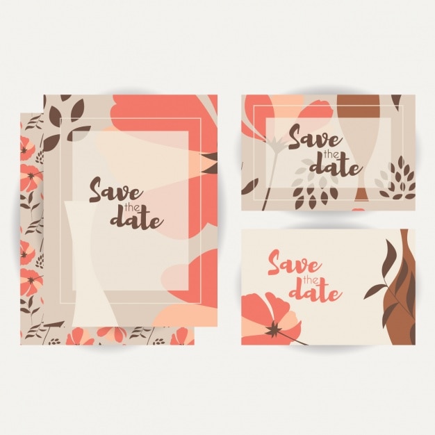 Vector floral wedding invitation