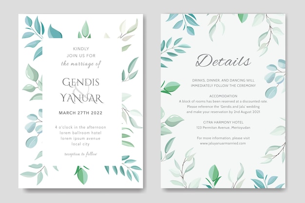 Floral wedding invitation