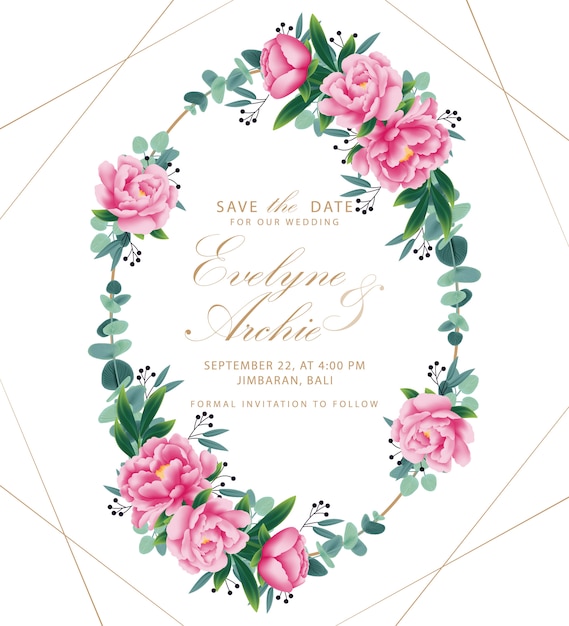 Floral wedding invitation