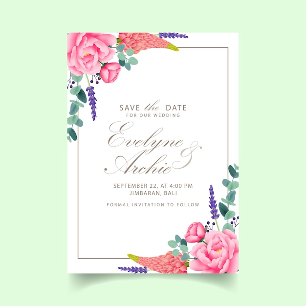 Цветочные приглашения на свадьбу