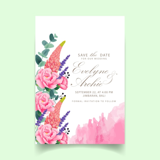 Floral wedding invitation