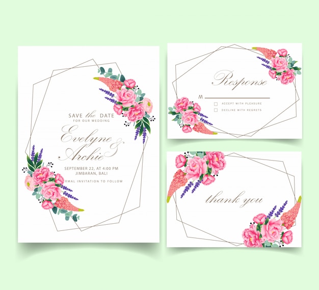 floral wedding invitation 