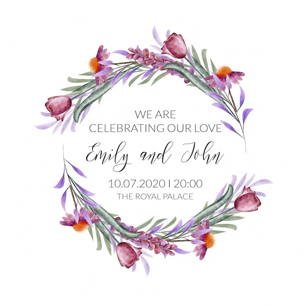 Floral wedding invitation