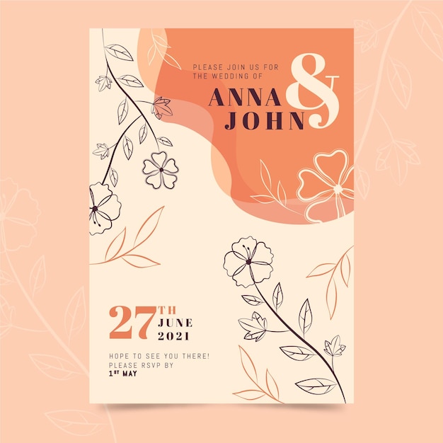 floral wedding invitation