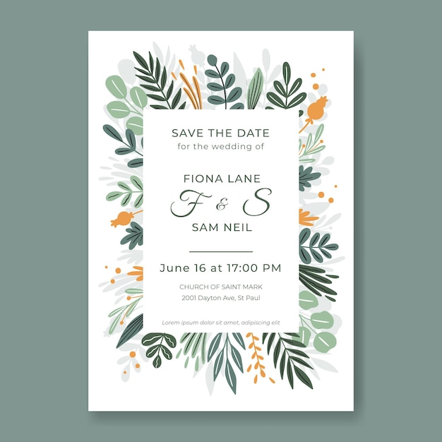 Floral  wedding invitation