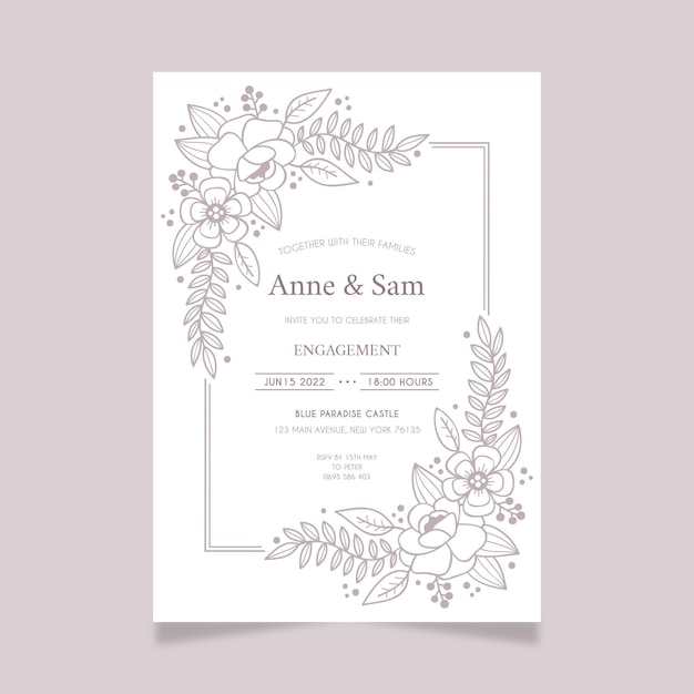 Floral  wedding invitation