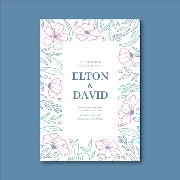 Floral wedding invitation