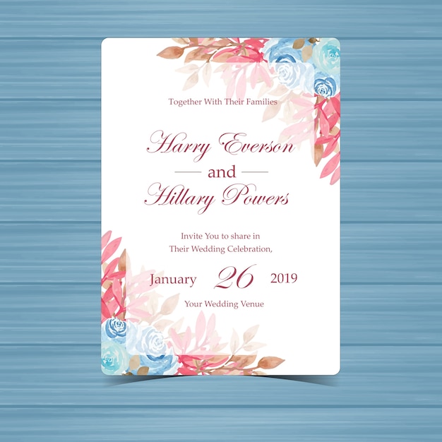 floral wedding invitation