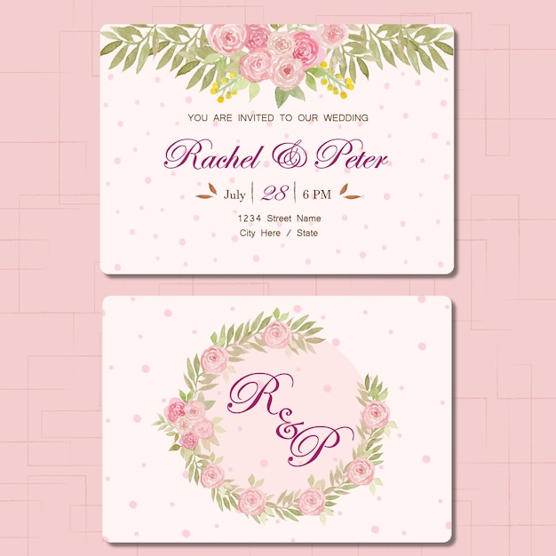 floral wedding invitation