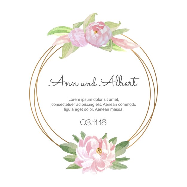 Free Vector  Colorful watercolor floral frame wedding invitation