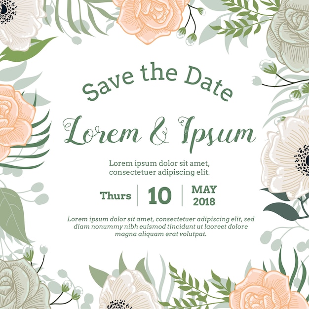 floral wedding invitation