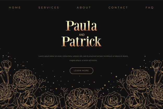 Floral wedding landing page template