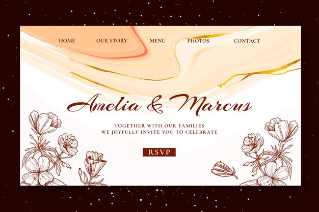 Floral wedding landing page