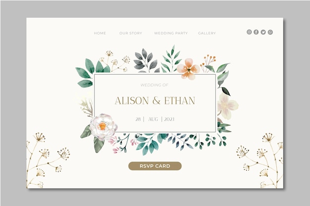 花の結婚式のランディングページ