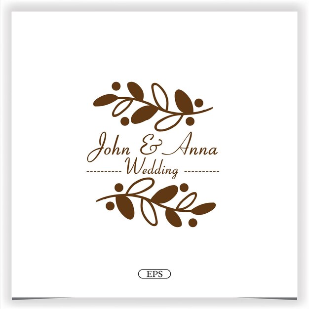 Floral wedding logo premium elegant template vector eps 10