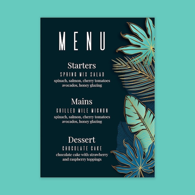 Floral wedding menu