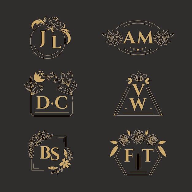 Floral wedding monograms