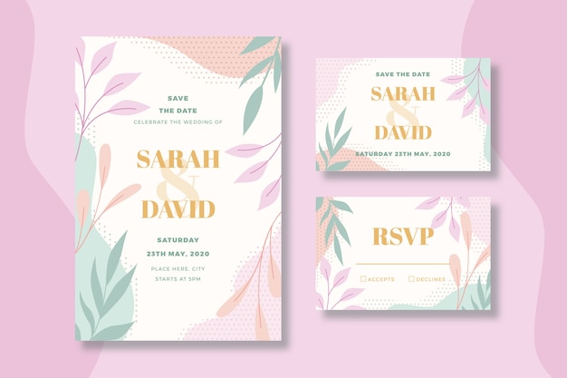 Floral wedding stationery template