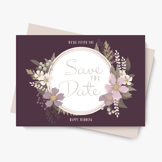 Modello di matrimonio floreale - carta floreale rosa