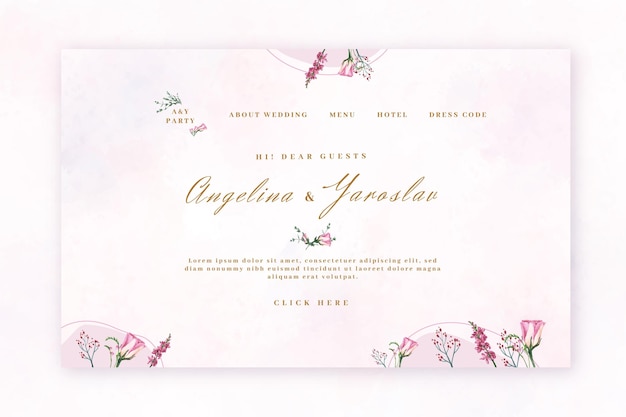 Floral wedding web template