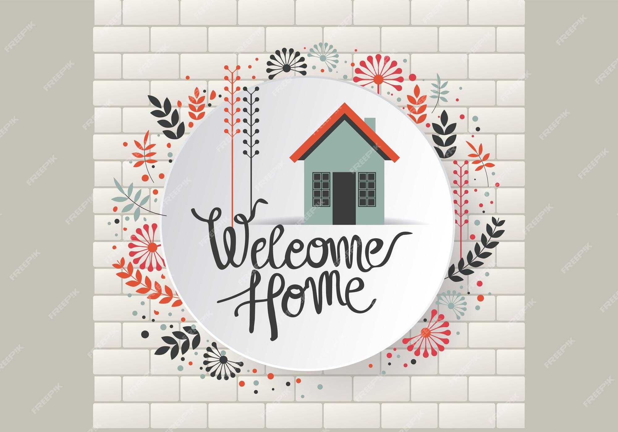 Bright Welcome Home Lettering 126472 Vector Art at Vecteezy